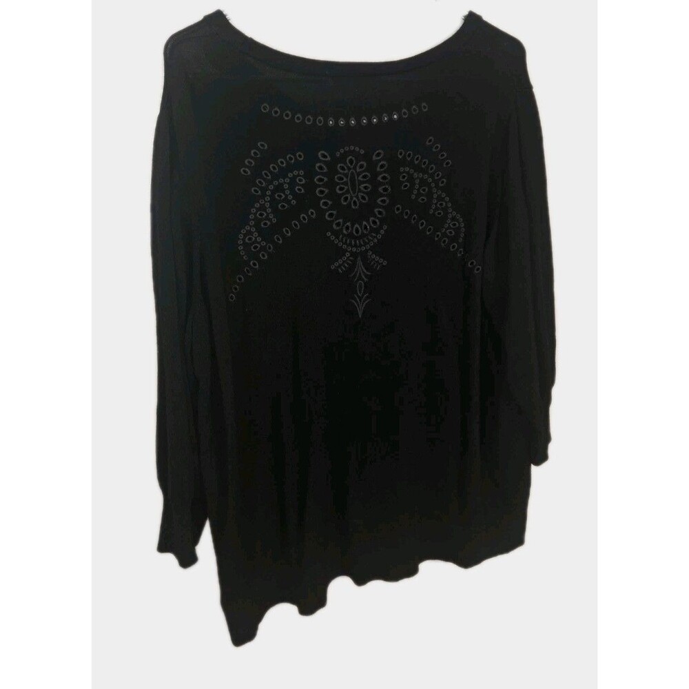 CJ Banks Cardigan 3X Black Classic Full Button Sweater Long Sleeve Ribbed